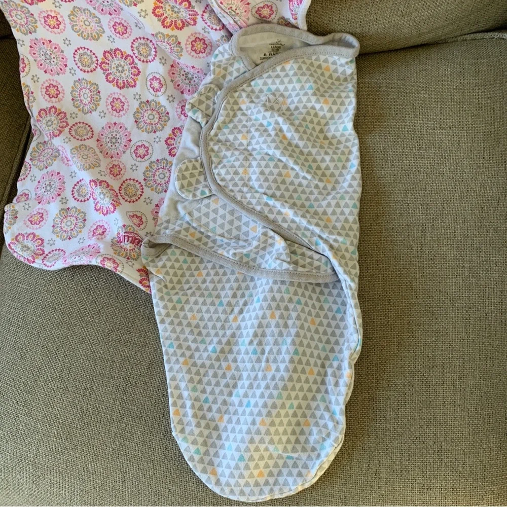 Lot of 3 Swaddles Wearable Blanket Sleep Sack Baby Girl Size 3 6 Months Large